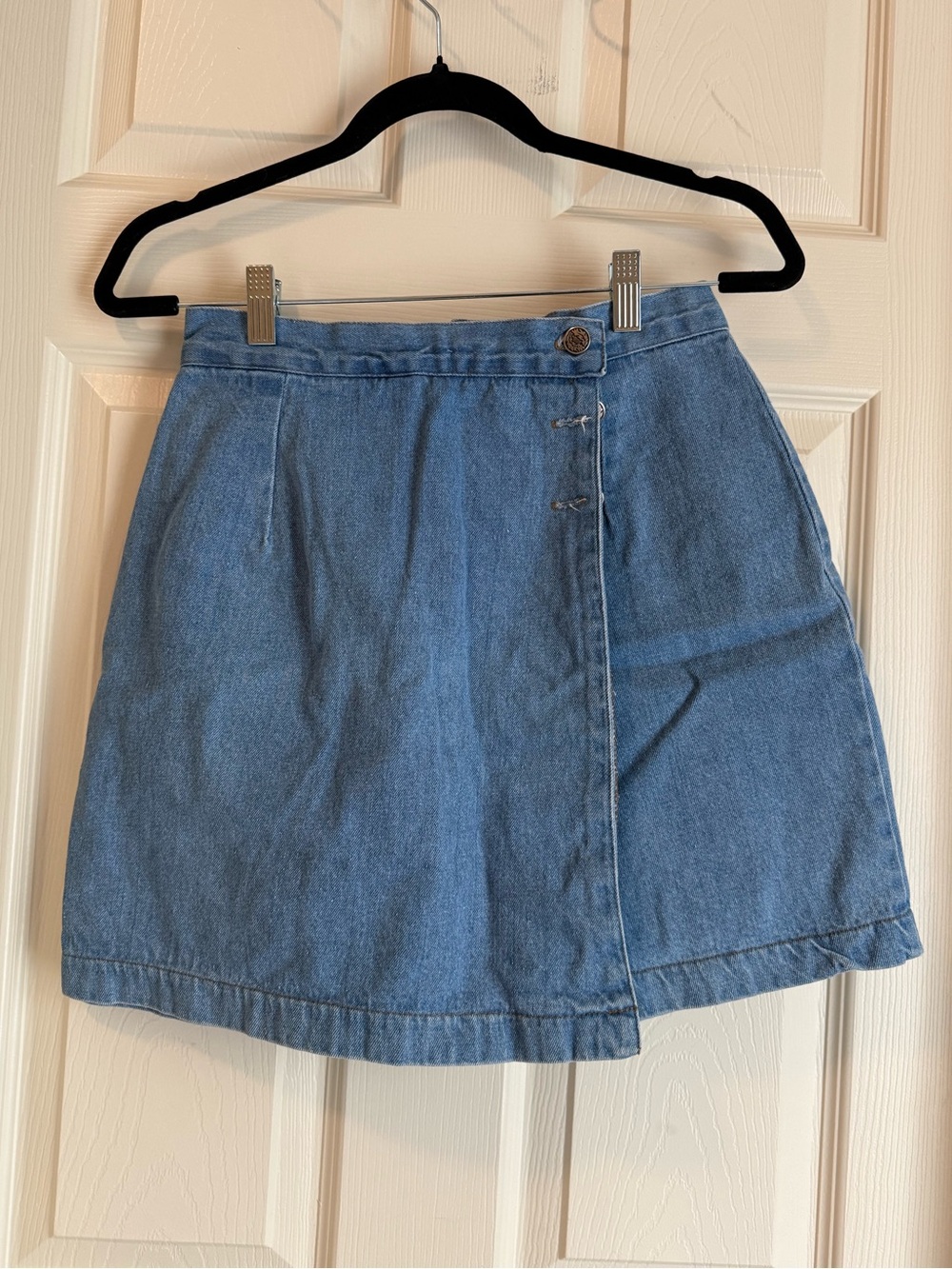 Vintage Studio Denim Skort Size 8 High Rise Wrap Front Skort